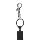A.P.C. Leather Logo Keyring in Black