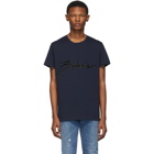 Balmain Navy Neon Signature T-Shirt