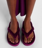 Balenciaga Jet Lag velvet platform thong sandals