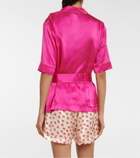 Eres - Rosy belted silk satin shirt