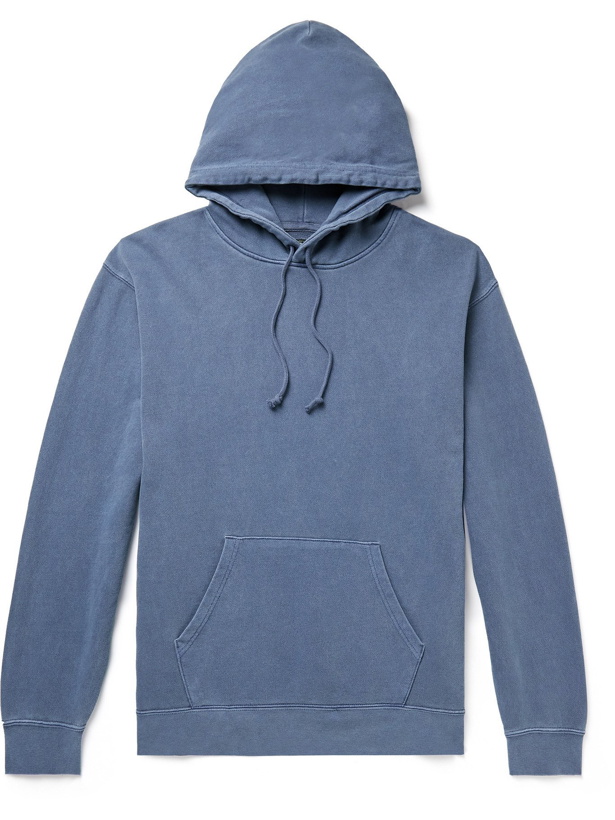 Photo: BEAMS PLUS - Pigment-Dyed Loopback Cotton-Jersey Hoodie - Blue - L