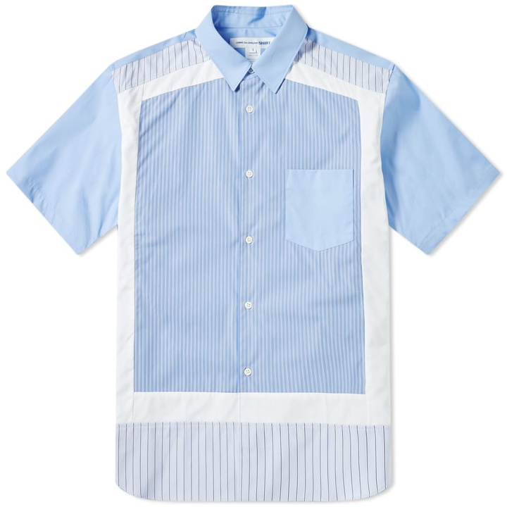 Photo: Comme des Garcons SHIRT Short Sleeve Cut & Sew Shirt Blue Stripe