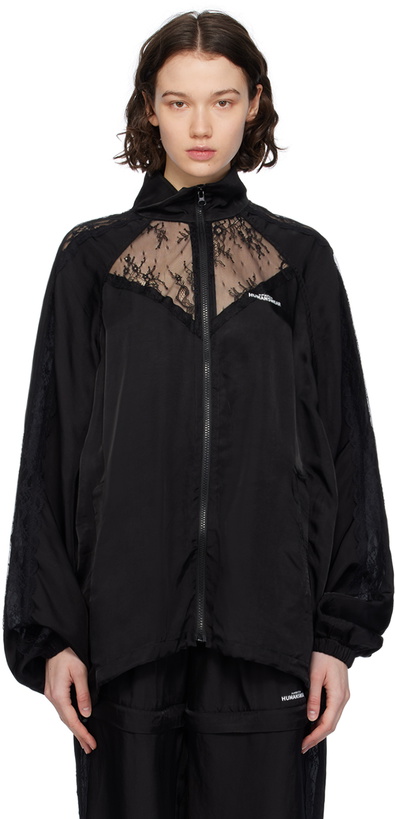 Photo: Pushbutton Black Lace Track Jacket
