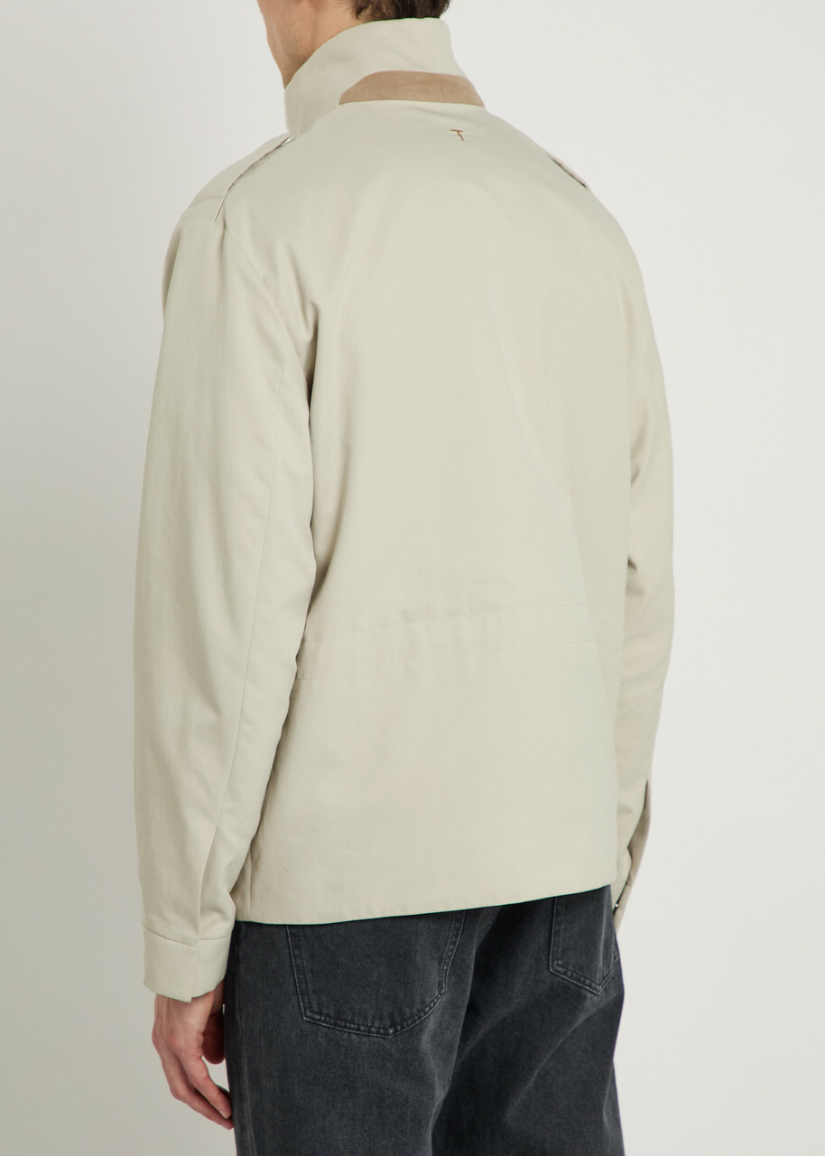 Tods High-neck Woven Jacket Off White