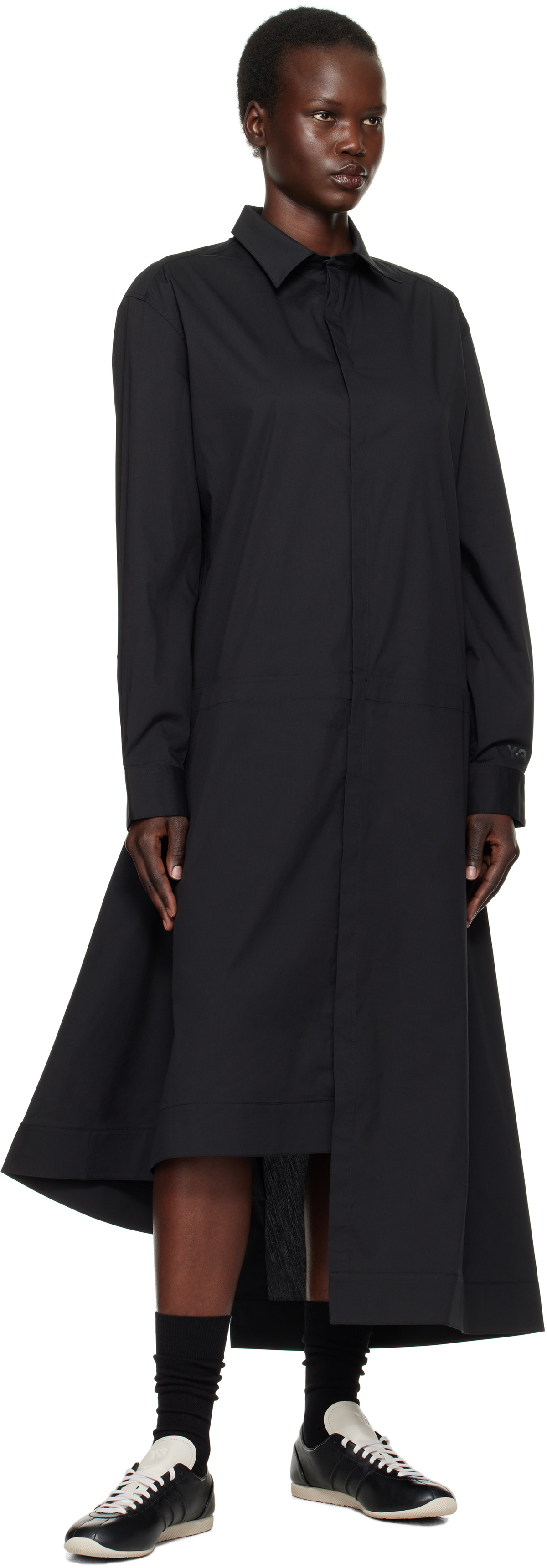 Y-3 Black Shirt Midi Dress