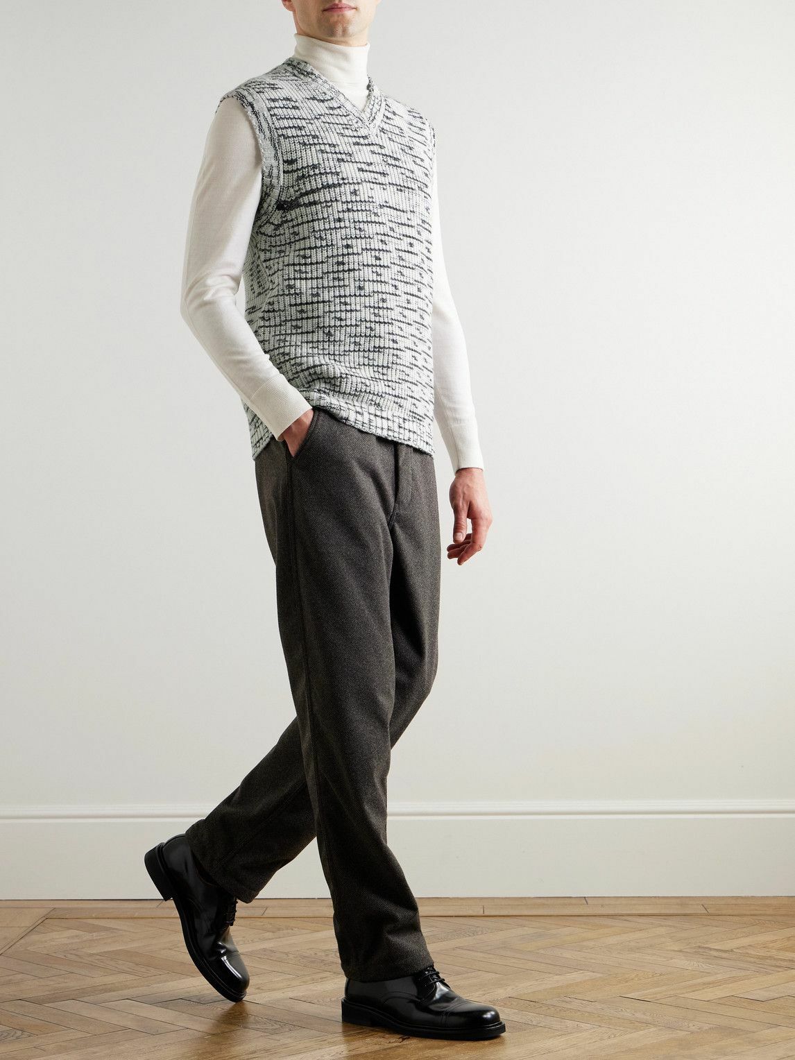 Mr P. - Space-Dyed Wool Sweater Vest - Gray