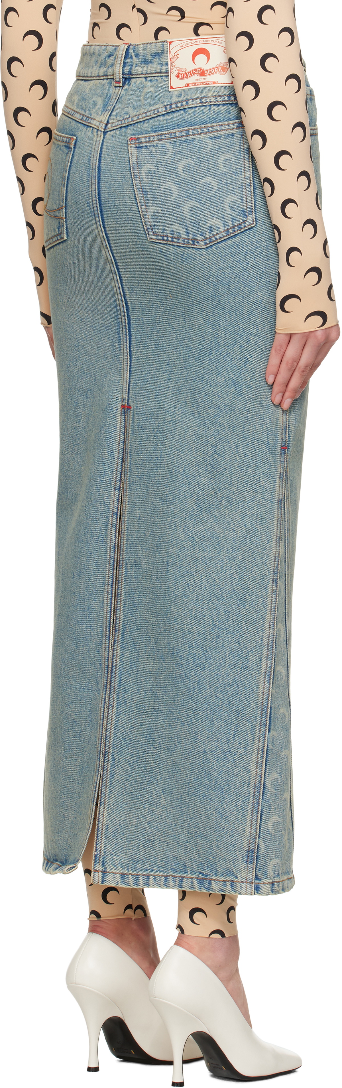 Denim Skirt Laser print- Mid Blue main image 0