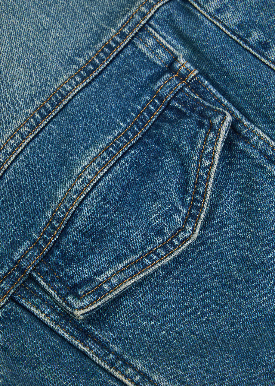 Good American Panelled Stretch-denim Jacket Indigo