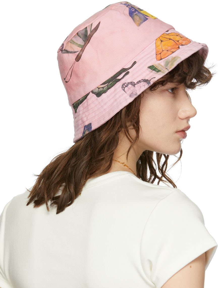 Juliet Johnstone SSENSE Exclusive Pink Butterfly Bucket Hat