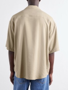 AMI PARIS - Logo-Embroidered Twill Shirt - Neutrals