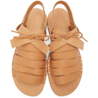 Jil Sander Tan Strapped Flat Sandals