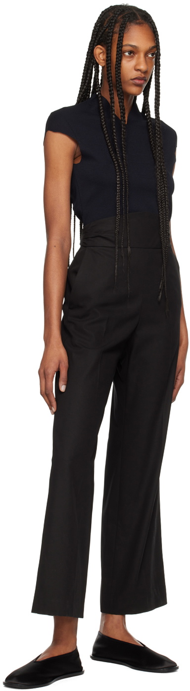 Mame Kurogouchi Black Cap Sleeve T-Shirt