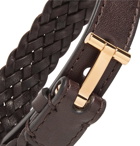 TOM FORD - Woven Leather and Gold-Tone Bracelet - Men - Brown