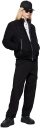 Moncler Black Fayal Leather Jacket & Down Vest Set