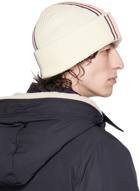 Moncler Off-White Rolled Brim Beanie