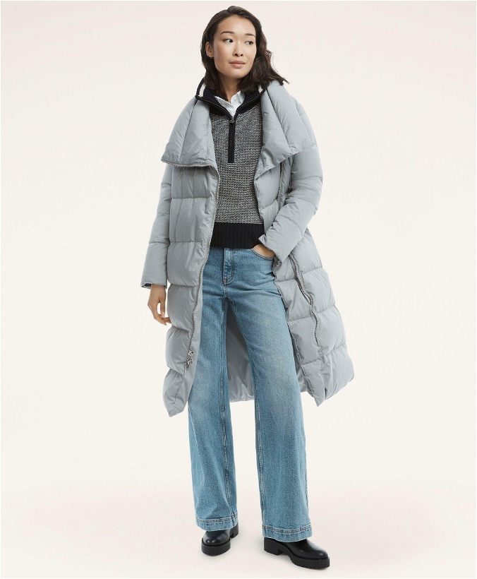 Photo: Brooks Brothers Women's Down Relaxed Puffer Coat | Grey