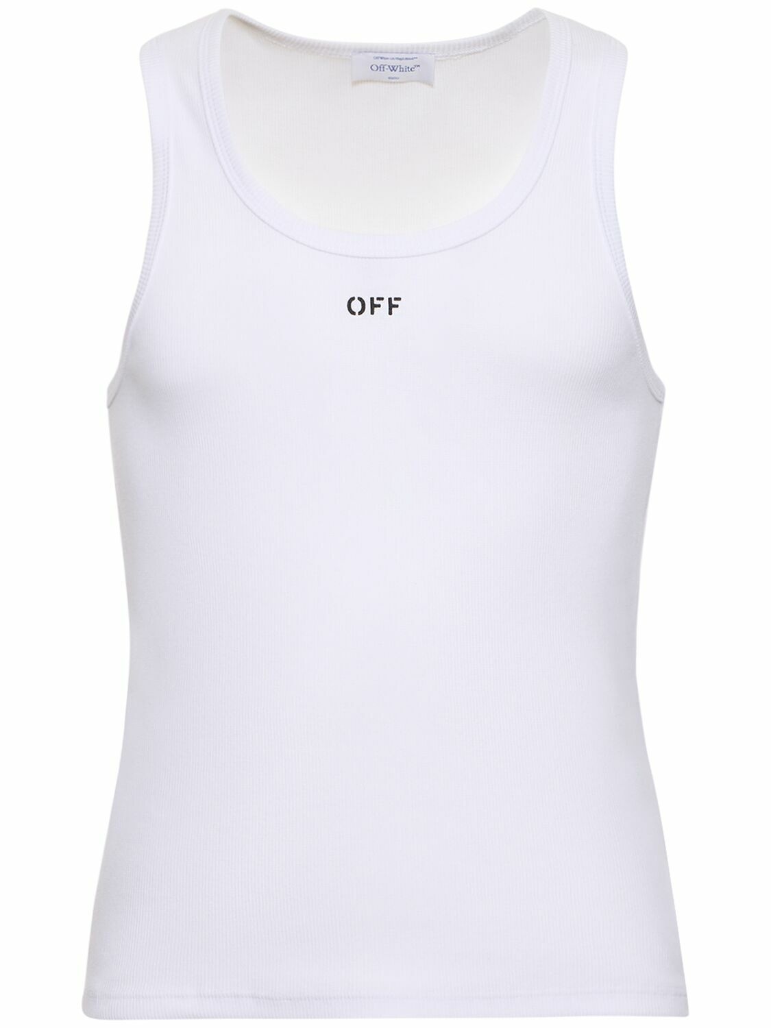 Photo: OFF-WHITE - Off Stamp Cotton Blend Tank Top