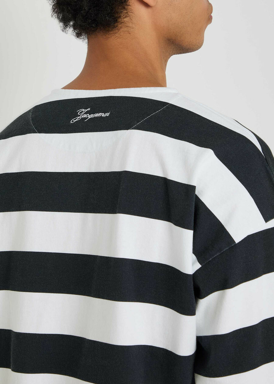 Jacquemus Le Tshirt Mariniére Striped Cotton T-shirt White And Blue