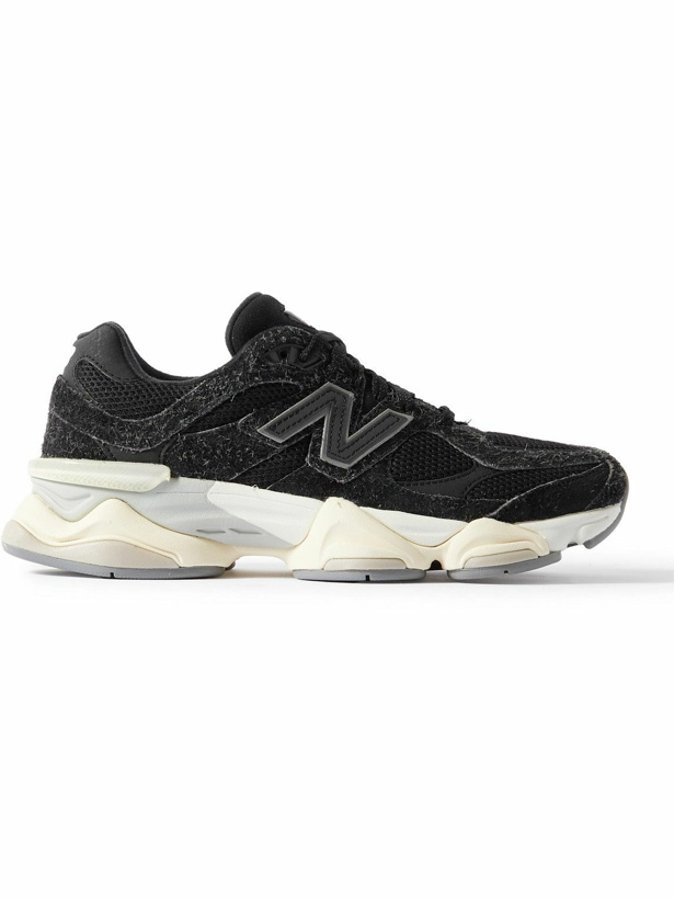 Photo: New Balance - 9060 Suede, Leather and Mesh Sneakers - Black