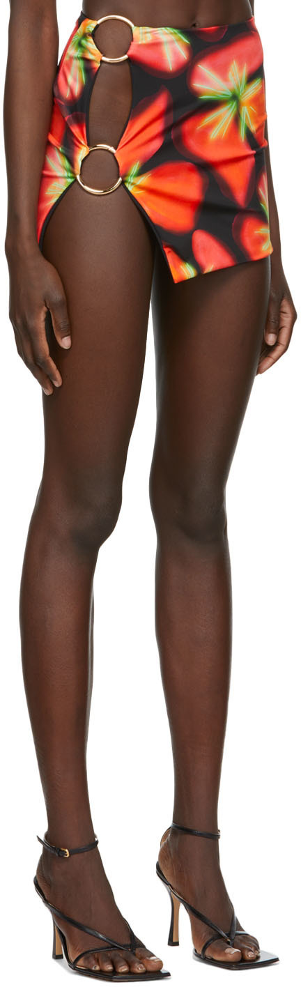 Louisa Ballou Pink & Green Double Ring Mini Skirt