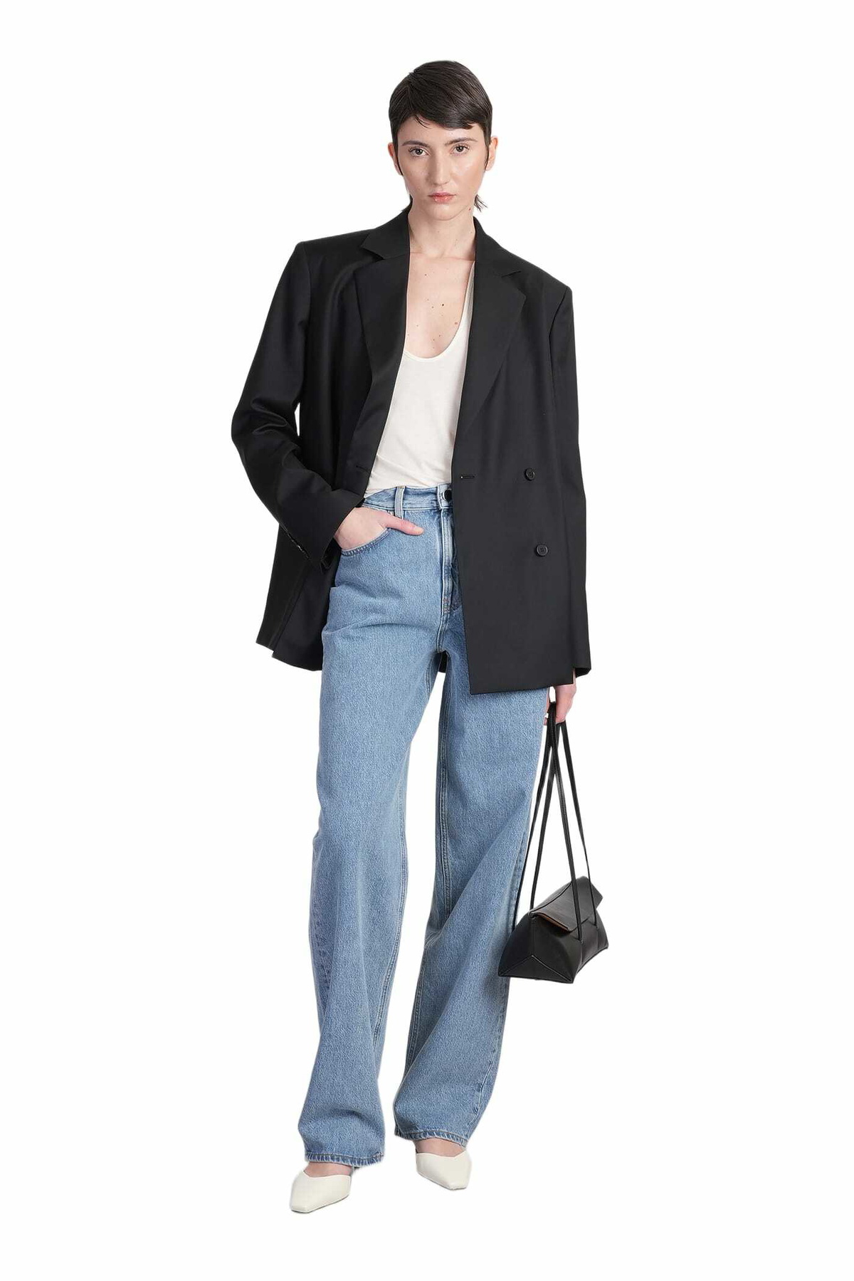 Loulou Studio Samur Jeans In Blue Cotton Loulou Studio