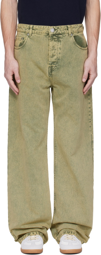 Photo: AMI Paris Khaki Cotton Large Fit Jeans