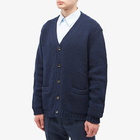 Gucci Men's Intarsia Logo Cardigan in Blue