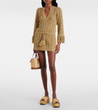 Roger Vivier Embellished raffia espadrille slides