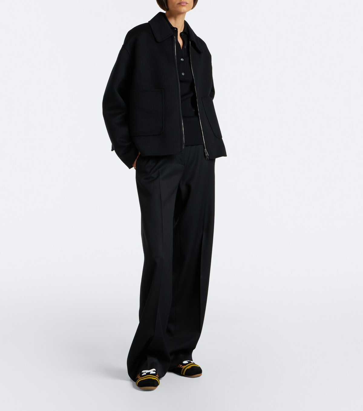 Fendi Wrap suede-trimmed calf hair sneakers