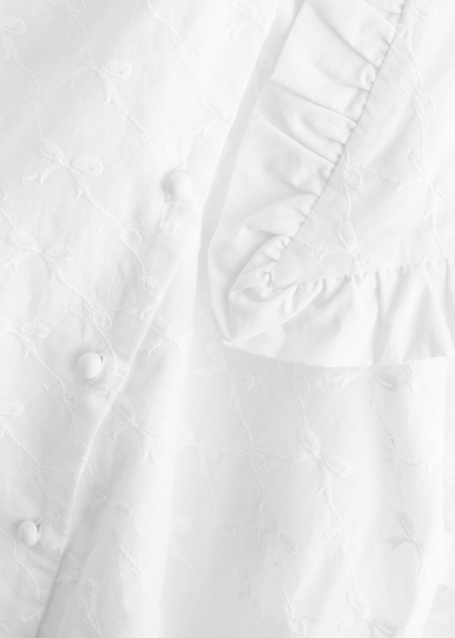 Sister Jane Poodle Bow Embroidered Cotton Blouse White Sister Jane