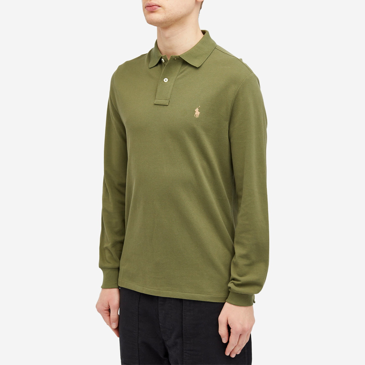 Polo Ralph Lauren Men's Long Sleeve Custom Fit Polo Shirt in