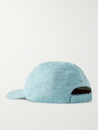 Loro Piana - Logo-Embroidered Linen Baseball Cap - Blue