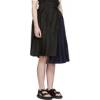 Sacai Navy and Black Pinstripe Skirt