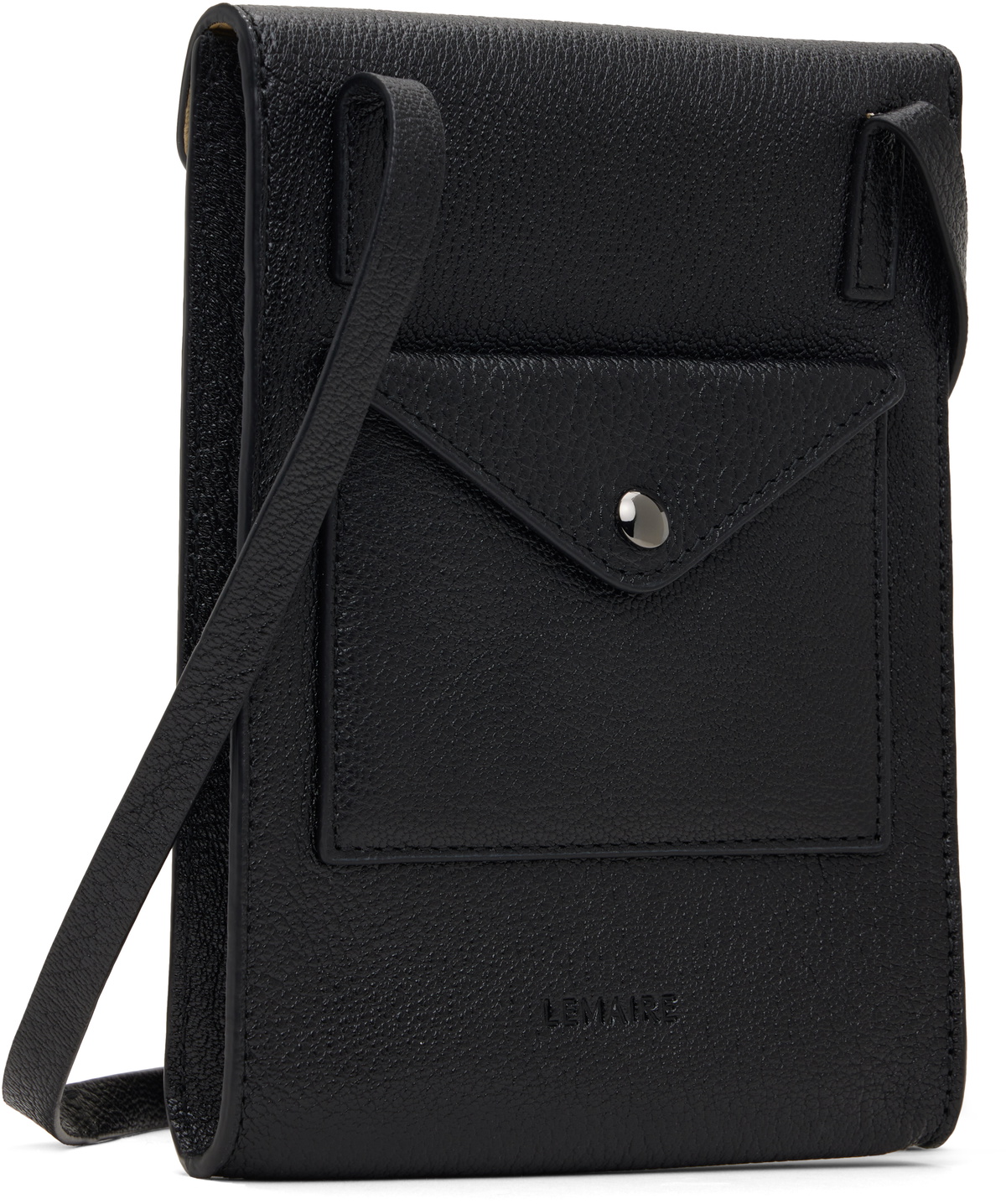 カジュアルも綺麗めも♪【LEMAIRE】ENVELOPPE ストラップポーチ LEMAIRE Black Enveloppe Strap Pouch Lemaire