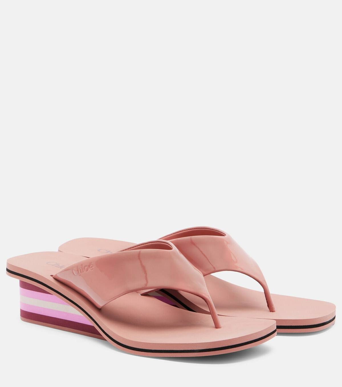 Chloé Swimming Cool leather wedge thong sandals