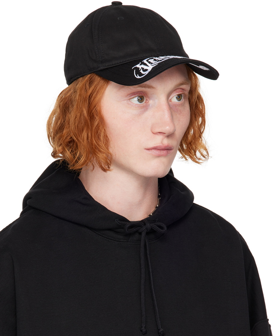 VETEMENTS Black Blackout Flame Logo Cap Vetements