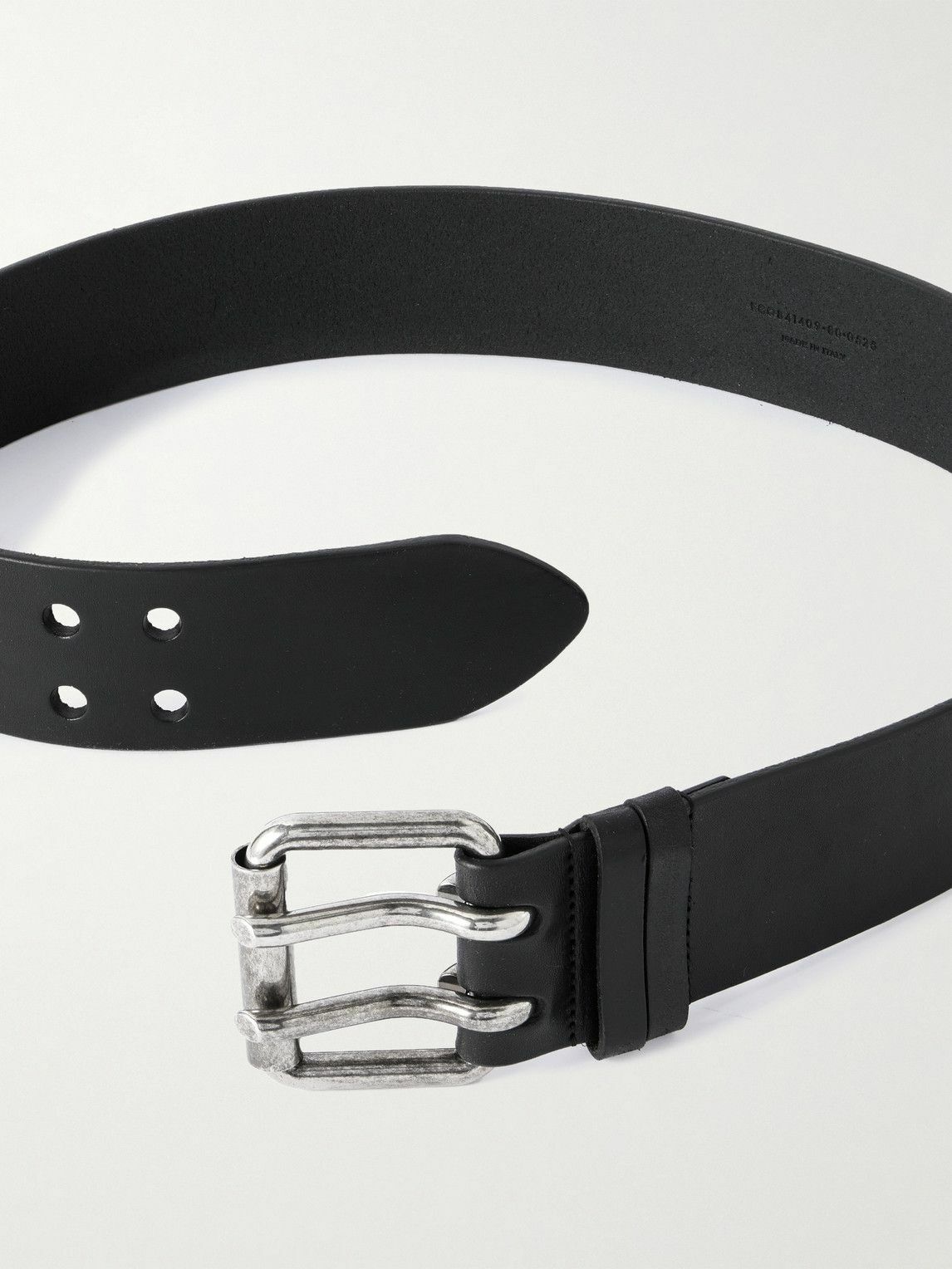 ベルト SAINT LAURENT BLACK LEATHER BELT Saint Laurent - Black Leather Square Buckle Logo Belt