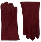 Anderson & Sheppard - Camoshita Suede Gloves - Burgundy