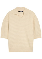 Jacquemus Le Polo Maille Striped Cotton-blend Polo Shirt Beige