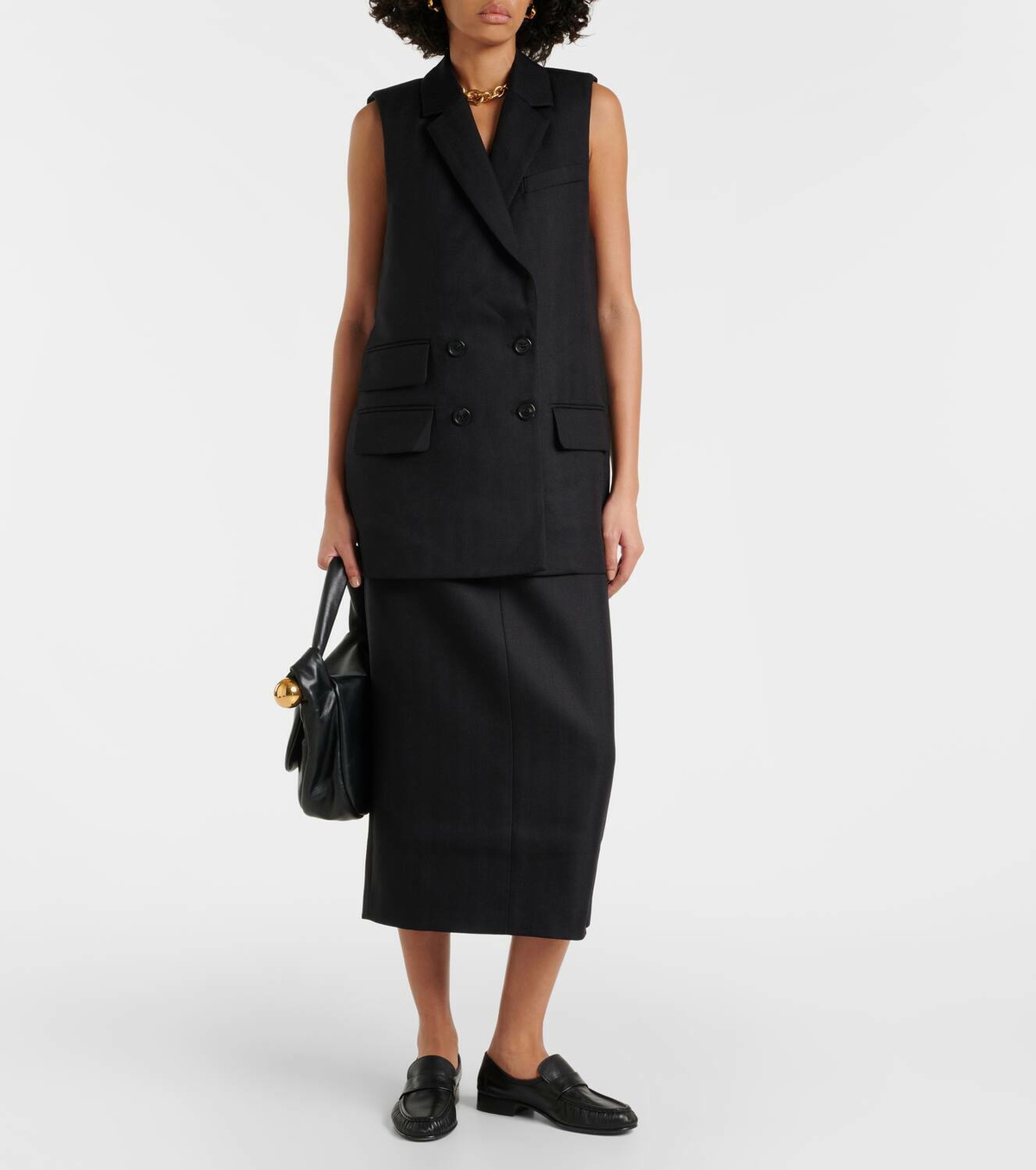 CO Pinstriped wool vest