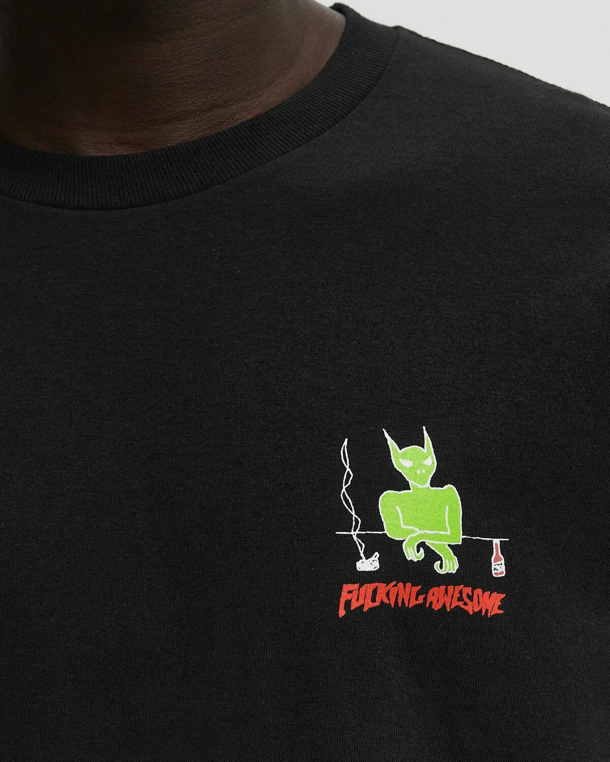 Fucking Awesome Drunk and Sad Long Sleeve Tee Black Mens Longsleefe