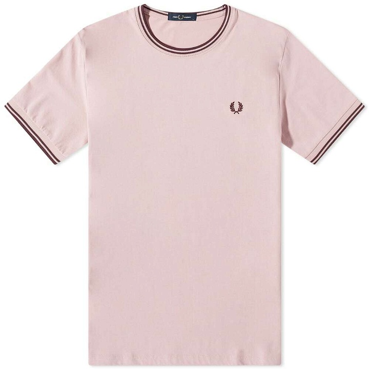 Photo: Fred Perry Men's Twin Tipped T-Shirt in Chalky Pink
