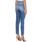 Balmain Blue Eight-Button Skinny Jeans