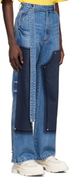 We11done Blue Belted Jeans