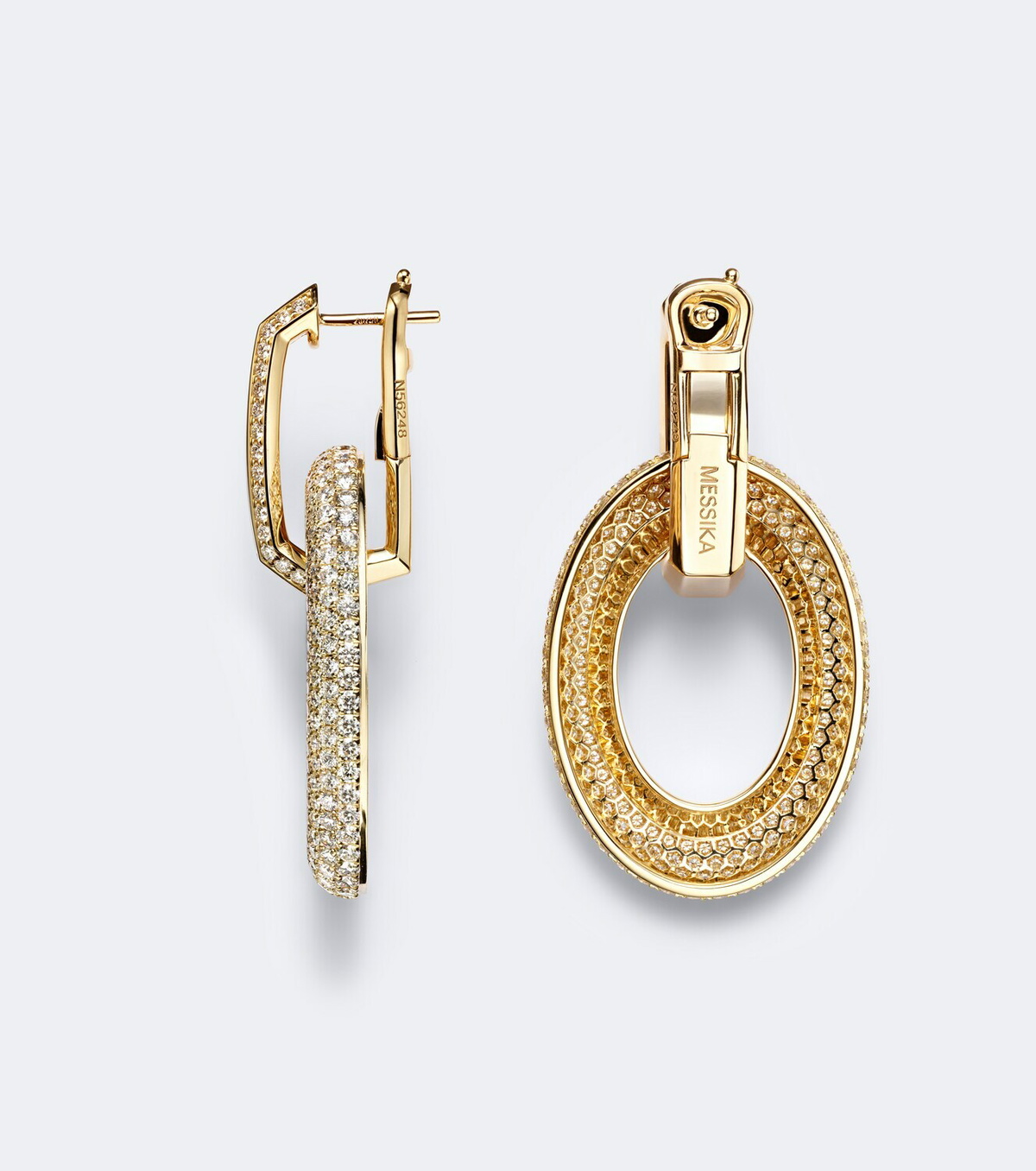 Messika Groove 18kt gold drop earrings with diamonds