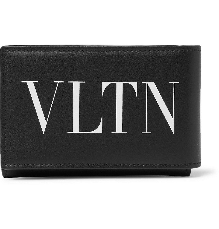 Photo: VALENTINO - Logo-Print Leather Billfold Wallet - Black