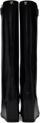 Courrèges Black Astro Wedged Leather Tall Boots