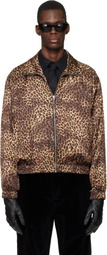 Ernest W. Baker Brown Cheetah Track Jacket