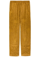 Delos Tao Textured Jacquard Satin Trousers Brown
