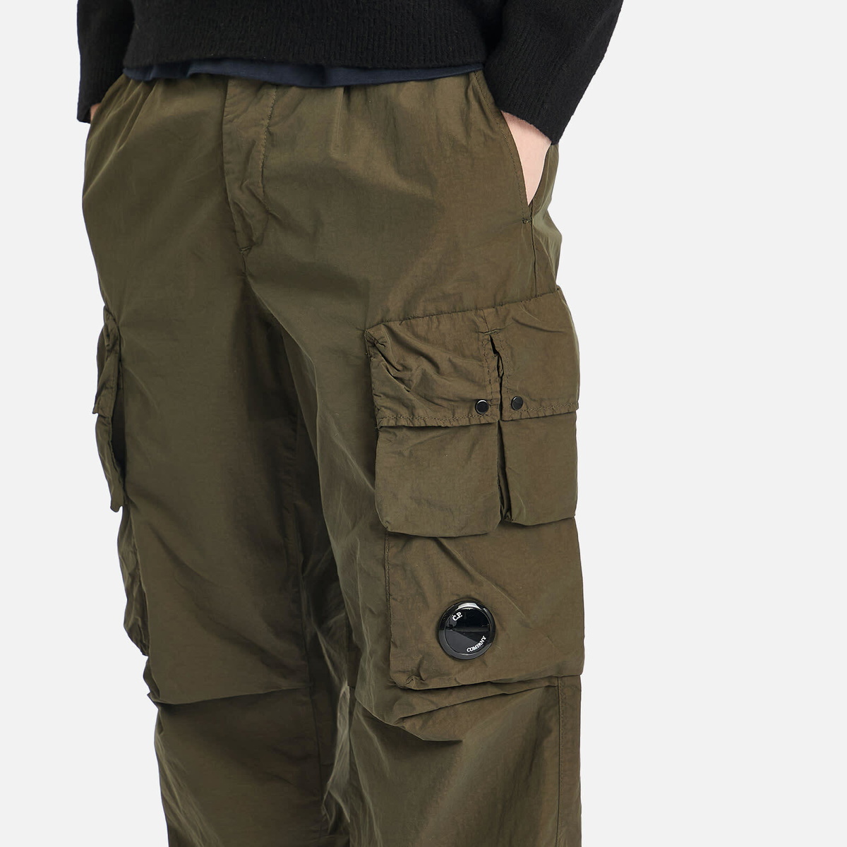 C.P. Company Men's Flatt Nylon Multipocket Cargo Pants in Ivy C.P. Company Men's Flatt Nylon Multipocket Cargo Pants in Ivy